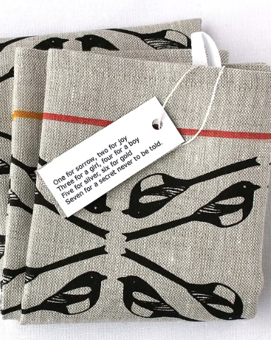 Magpie Linen Tea Towel