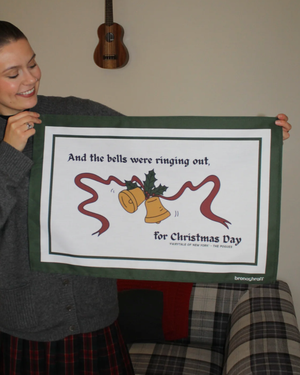 And the Bells Were Ringing Out for Christmas Day Tea Towel | Bronagh R ...