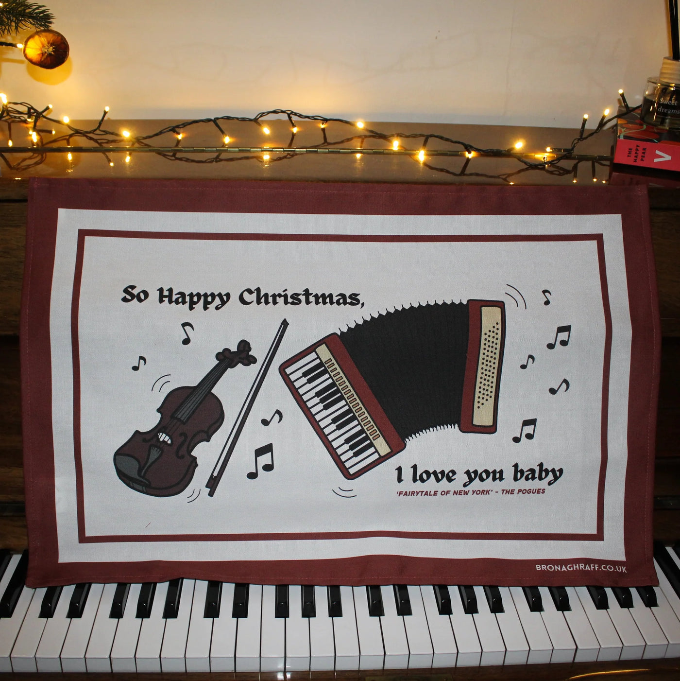 So Happy Christmas, I Love You Baby Tea Towel | Bronagh Raff