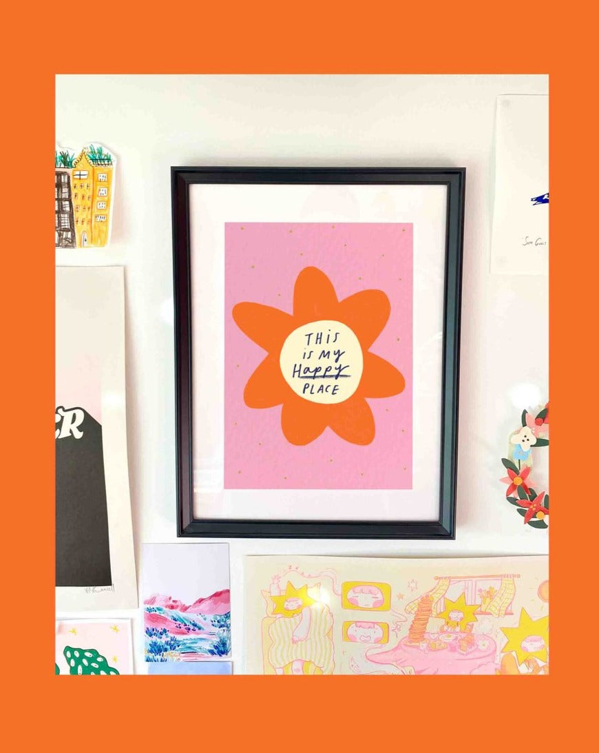 My Happy Place Positive Quote Art Print