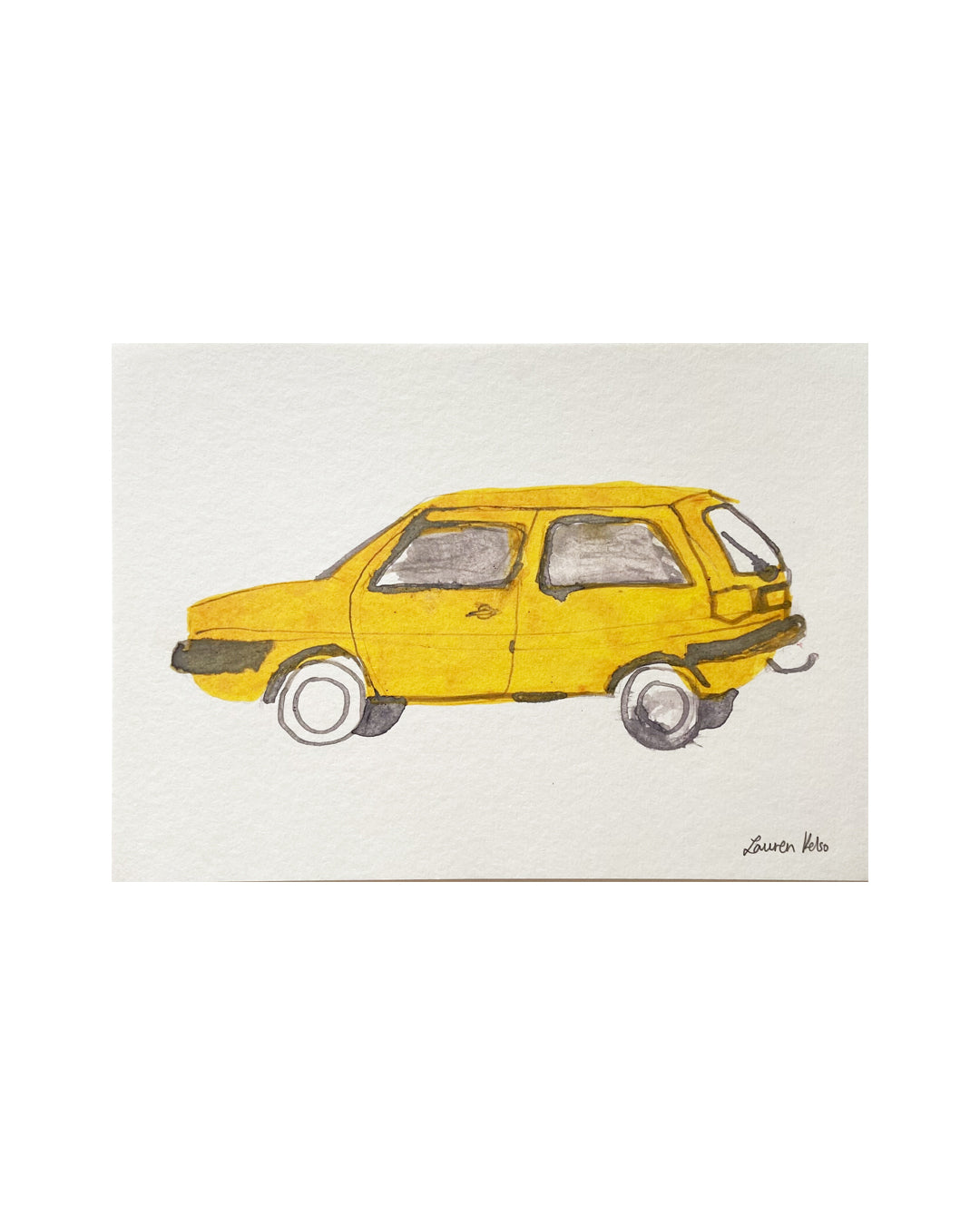 Yellow Car Print | Lauren Kelso Illustrator