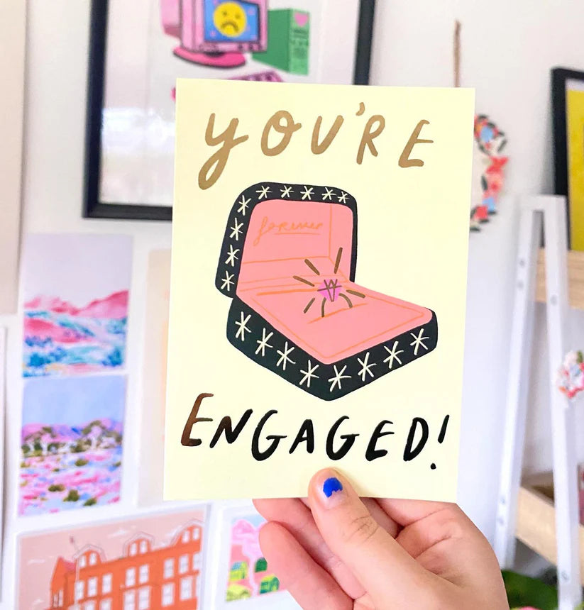 You're Engaged! Card | Kerrie Illustrates