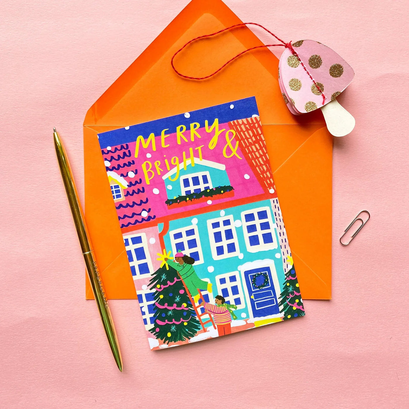 Merry and Bright Christmas Card | Kerrie Illustrates