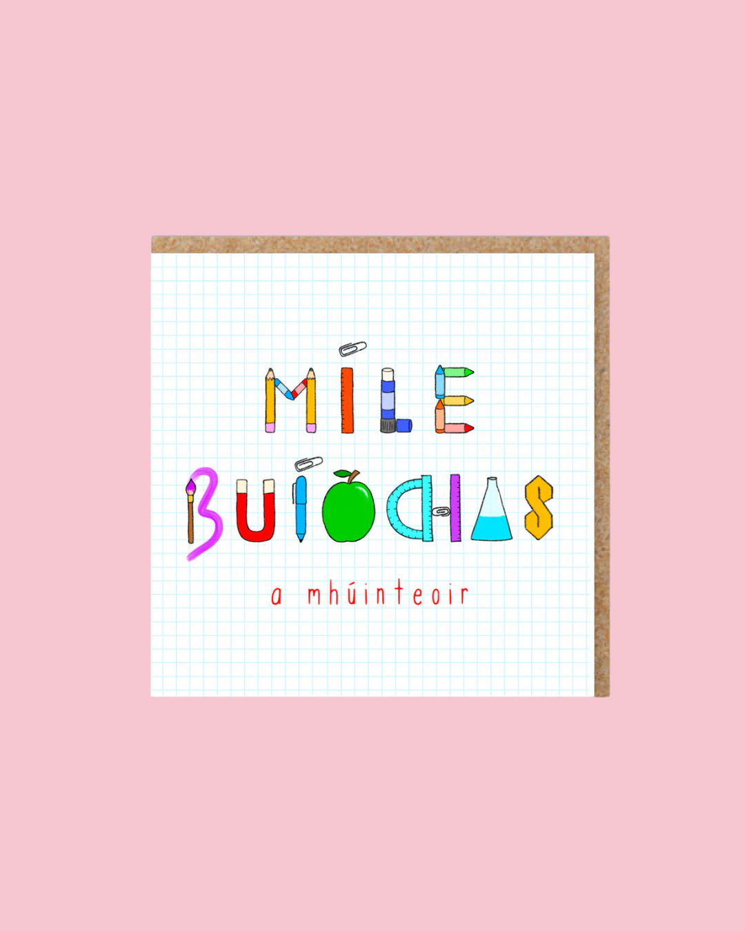 A Thousand Thanks, Teacher Card (Míle Buíochas a Mhúinteoir)| Connect The Dots Design