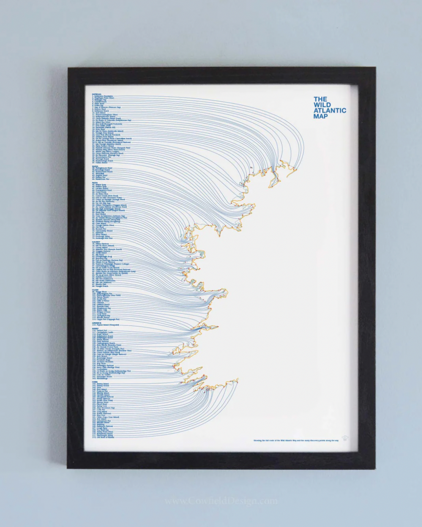 Mapa de la Vía Atlántica Salvaje Cowfield Print