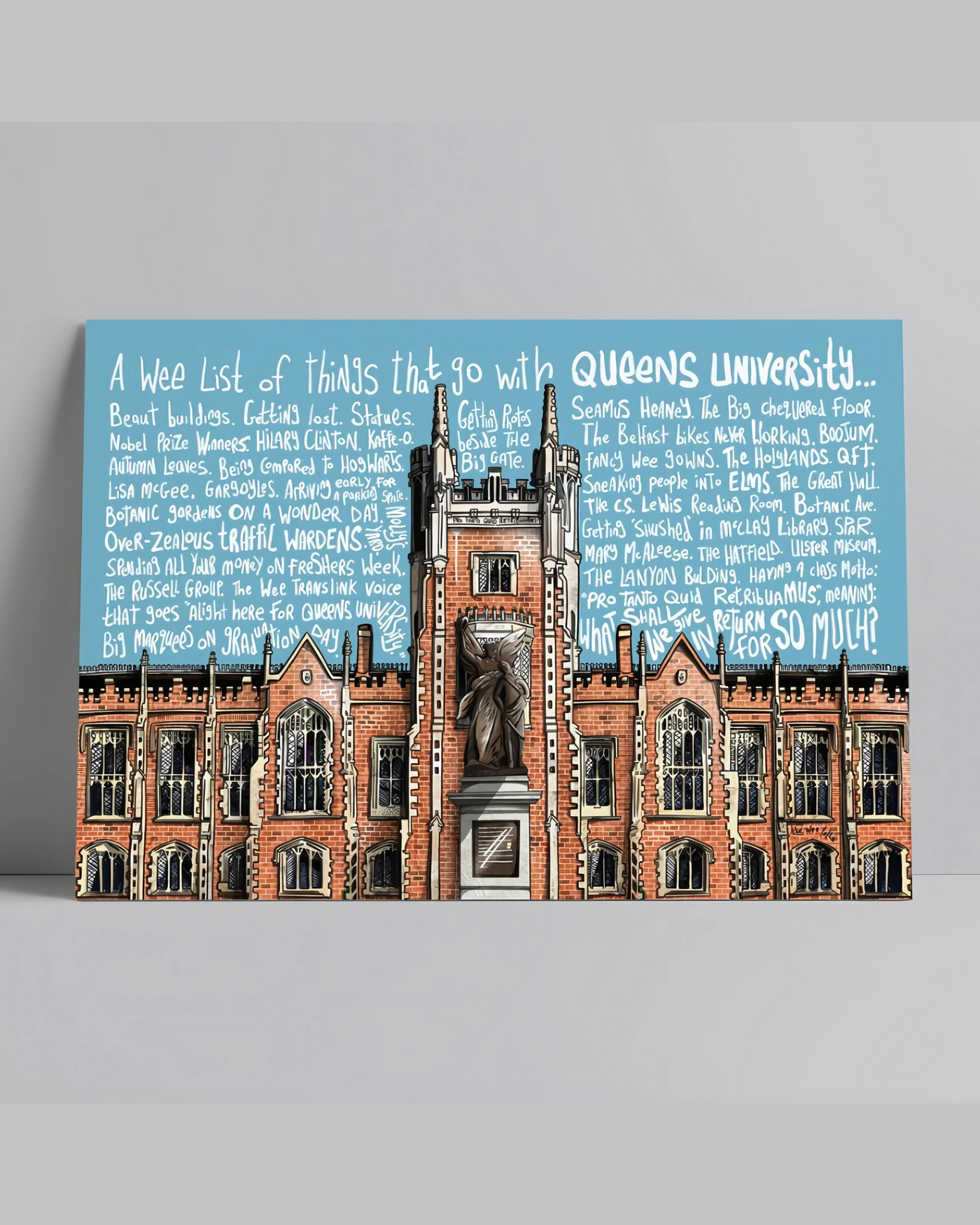 Queens University Belfast Print | The Wee Fella