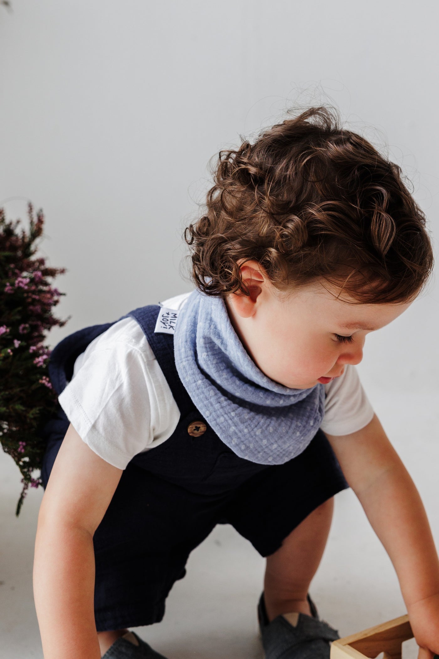 Light Blue Spotted Bib | Milk & Joy