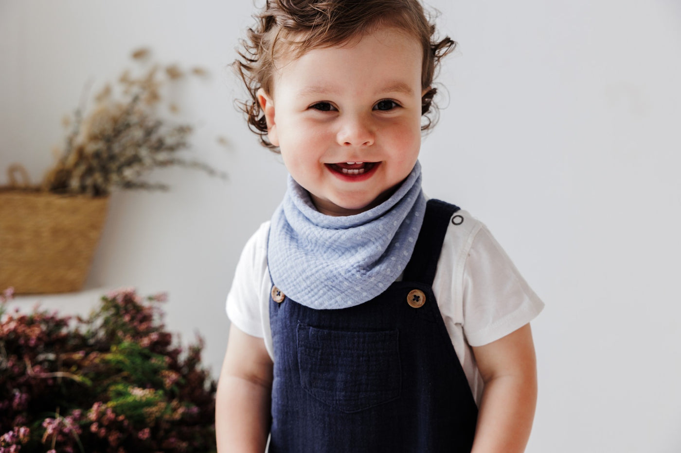 Light Blue Spotted Bib | Milk & Joy