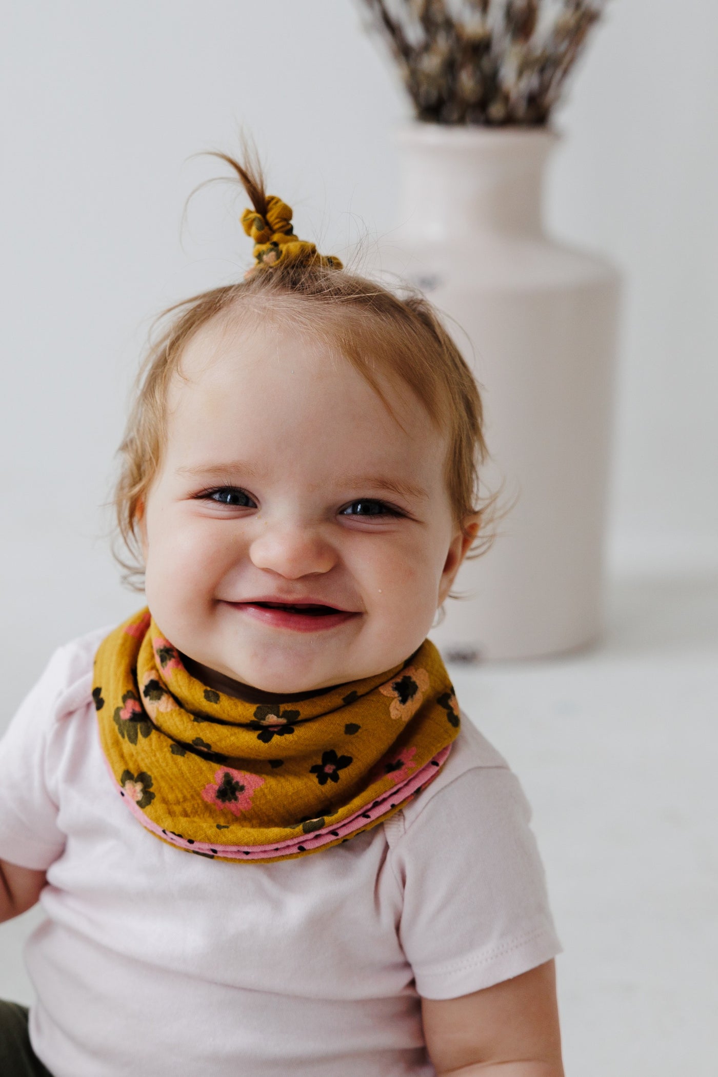 Mustard Floral Bib | Milk & Joy