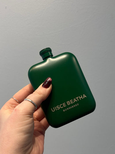 uisce beatha green hip flask