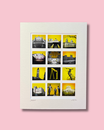 Belfast Yellow Collage – gerahmter Fotodruck