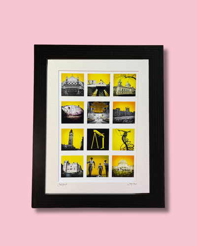 Belfast Yellow Collage – gerahmter Fotodruck