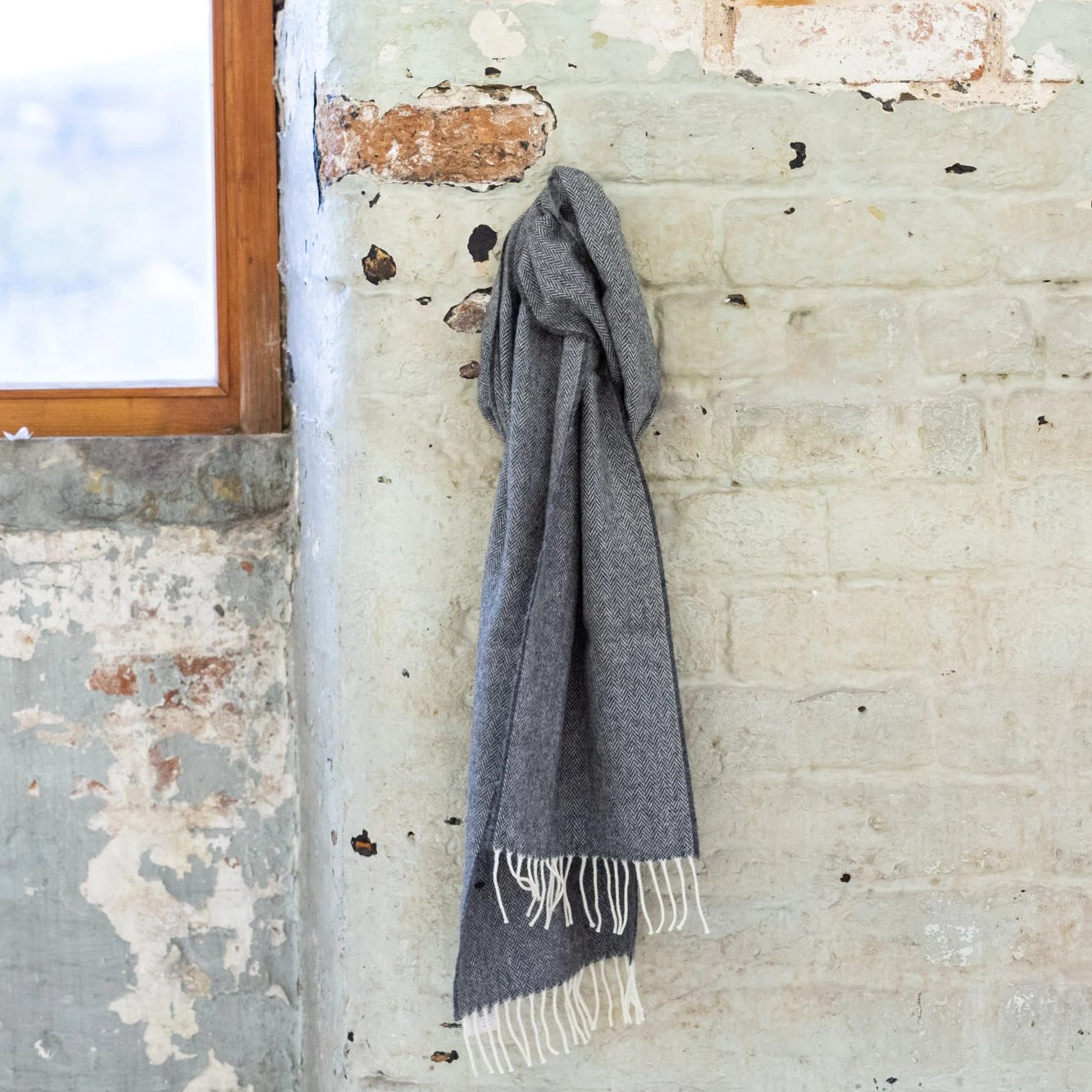 Charcoal lambswool scarf
