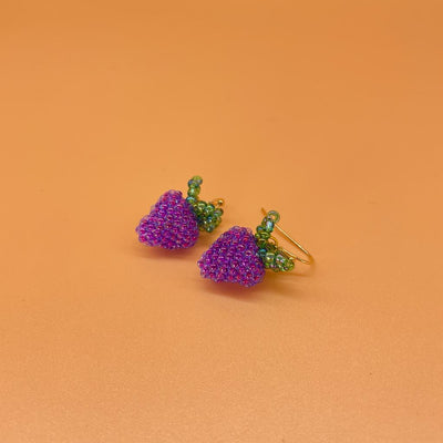Dark Berry Beaded Earrings