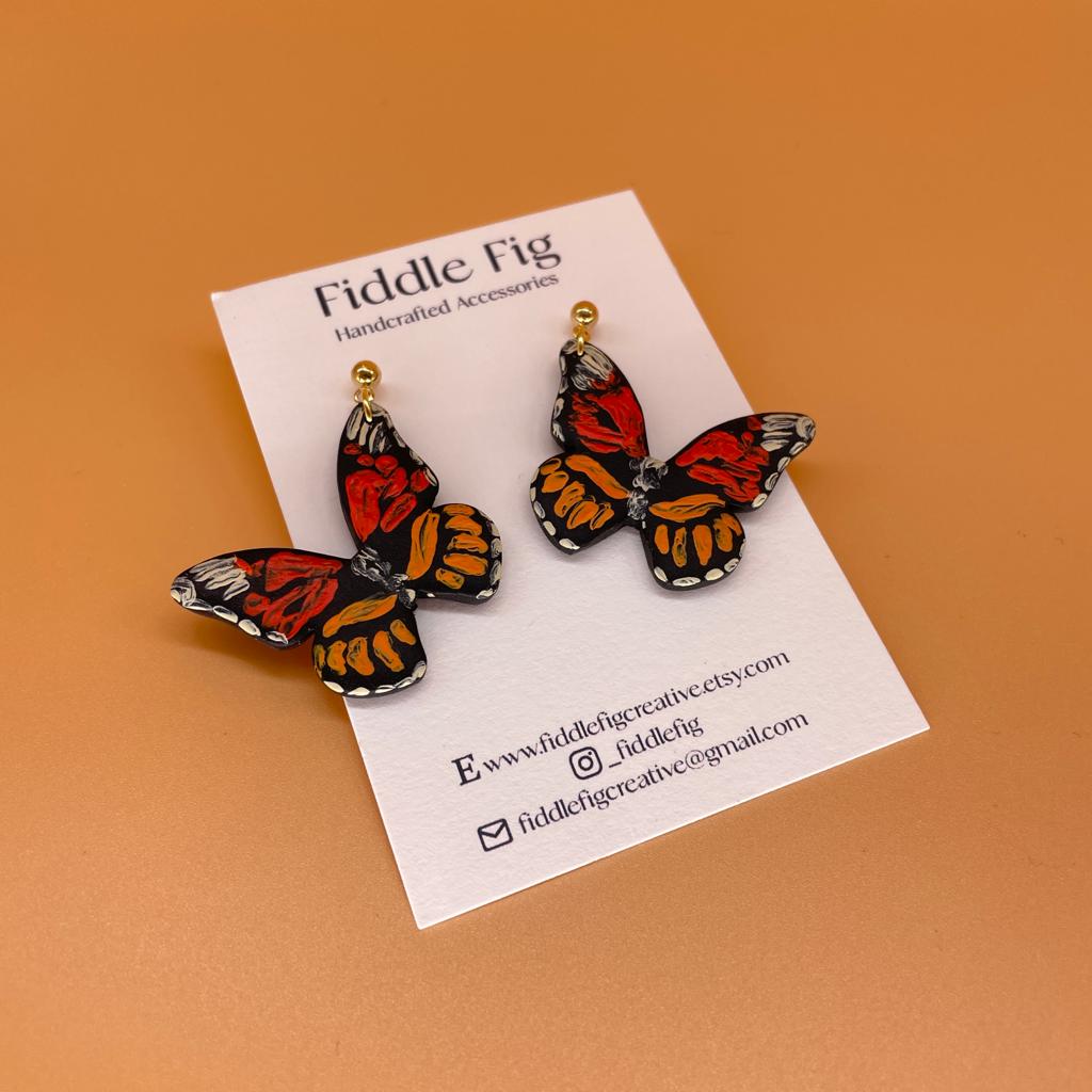 Monarch Butterfly Dangle Earrings