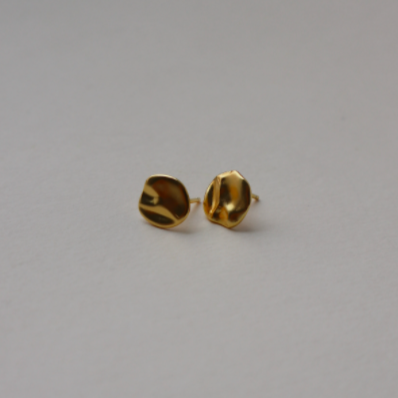 Oceane Disc Stud Earrings | Gold