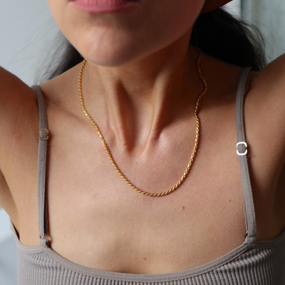 gold plated millie rope chain neclace
