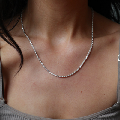 sterling silver millie rope necklace