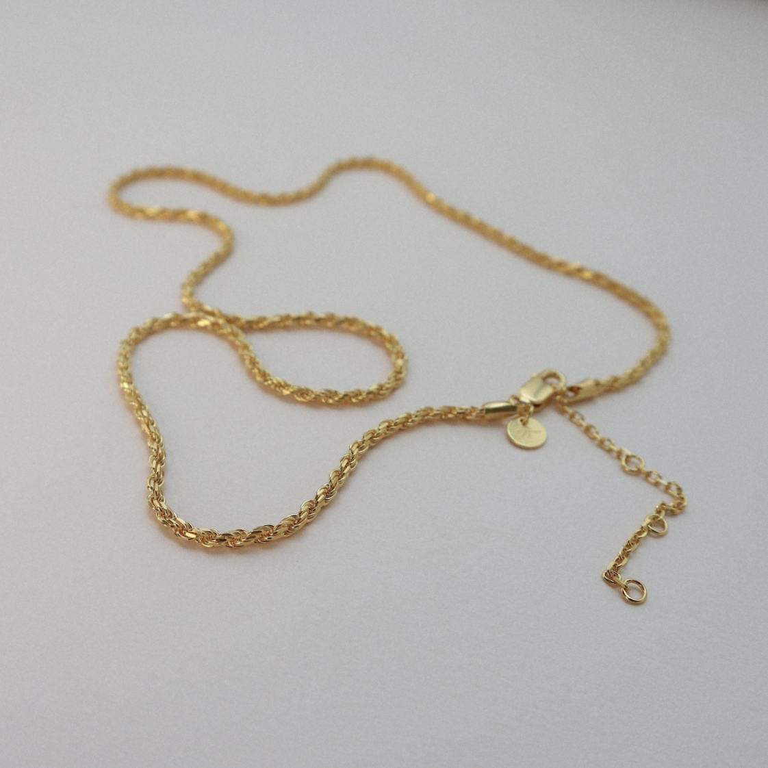 gold plated rope chain necklace