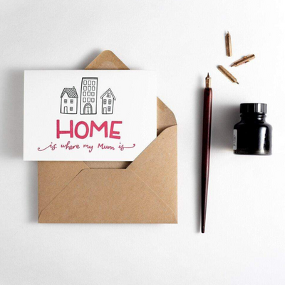 home is where mum is card mothers day card