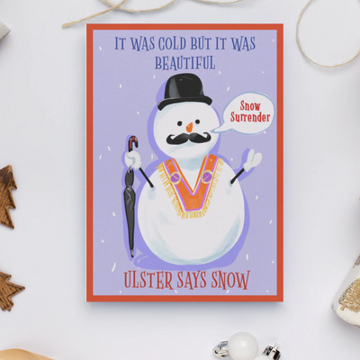 snow surrender snowman card