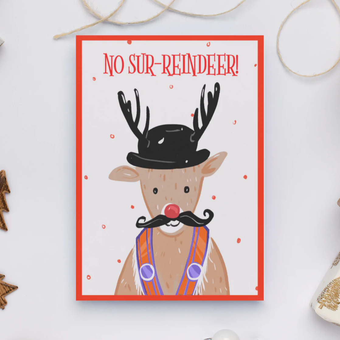 no sur-reindeer christmas card