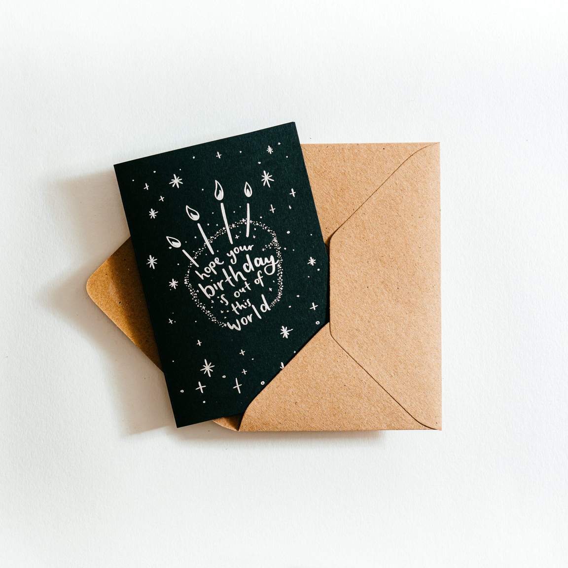Hope your Birthday is out of this World recycled coffee cup Card