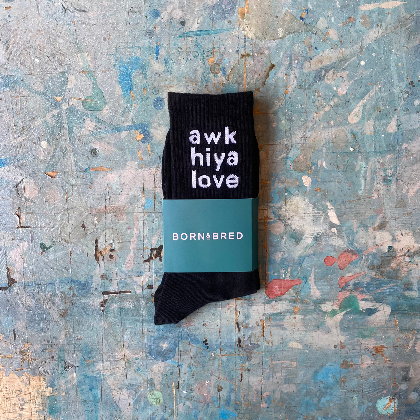 Awk Hiya Love Black Socks