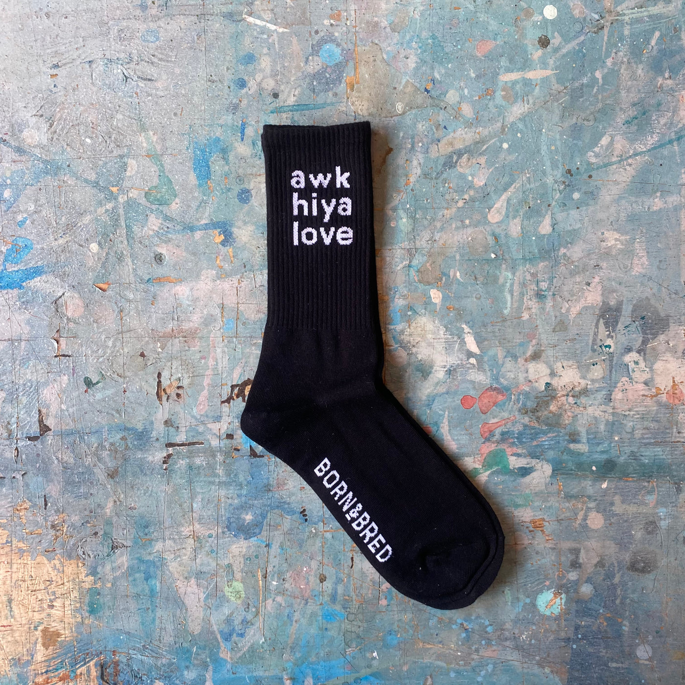 Awk Hiya Love Black Socks