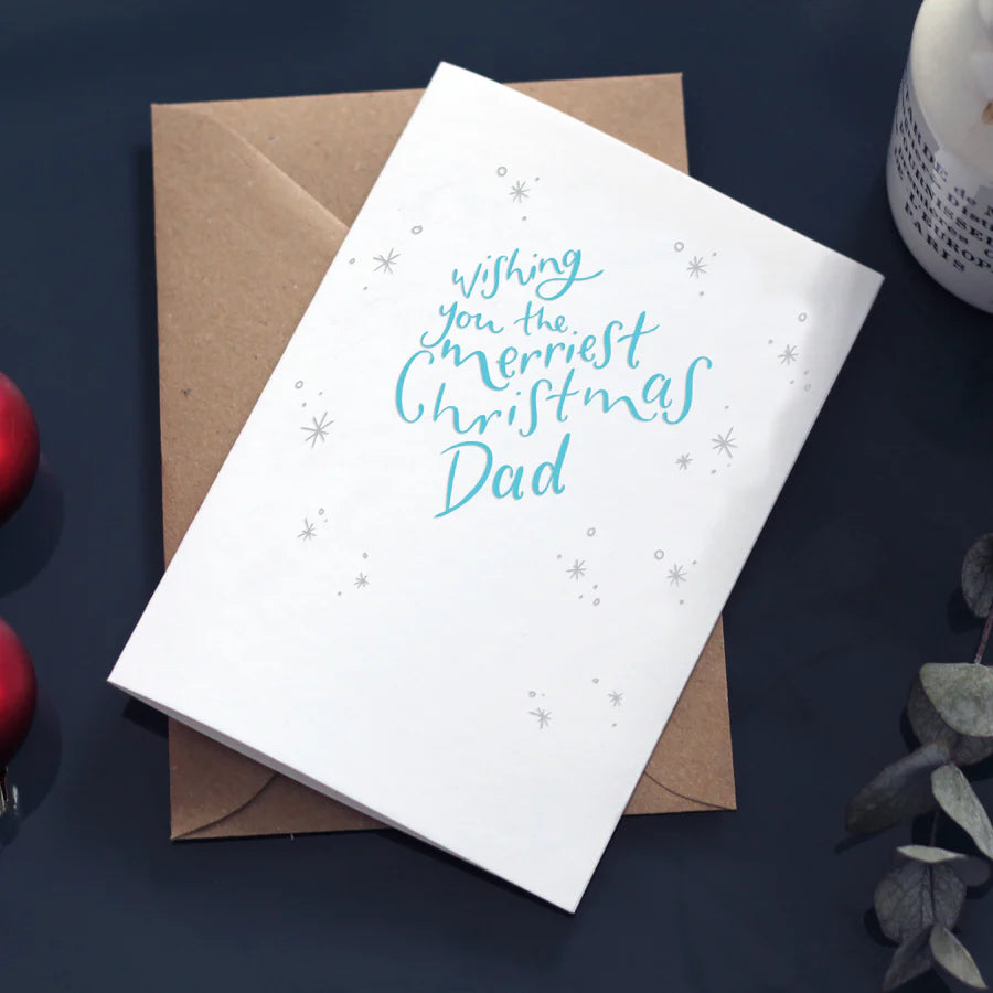 Wir wünschen Ihnen eine frohe Weihnachtskarte im Letterpress-Format für Ihren Vater