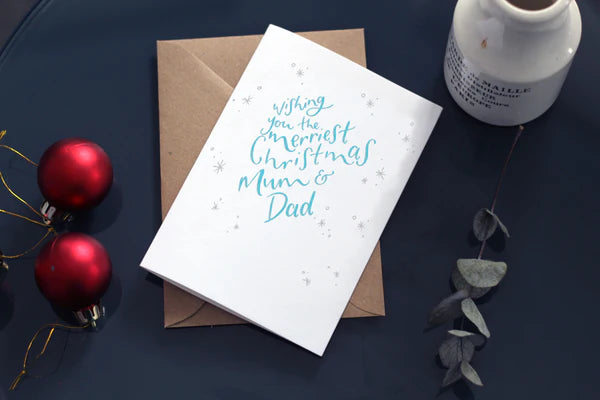 Wishing You The Merriest Christmas Mum & Dad - Christmas Card