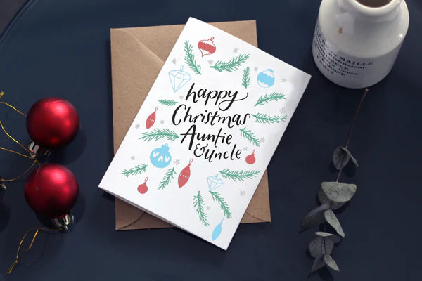 Happy Christmas Auntie & Uncle - Christmas Card